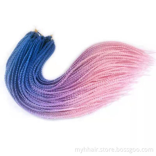 22 Roots/pack Ombre Three Tone Synthetic Braiding Hair extension Heat Fiber Bulk toupee Crochet braids toupee 24 inch box braid